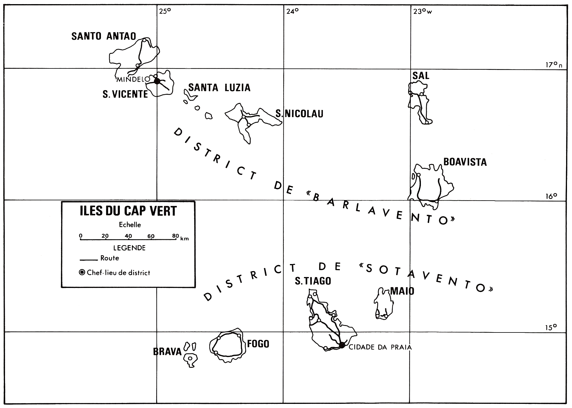 Carte des Îles du Cap-Vert